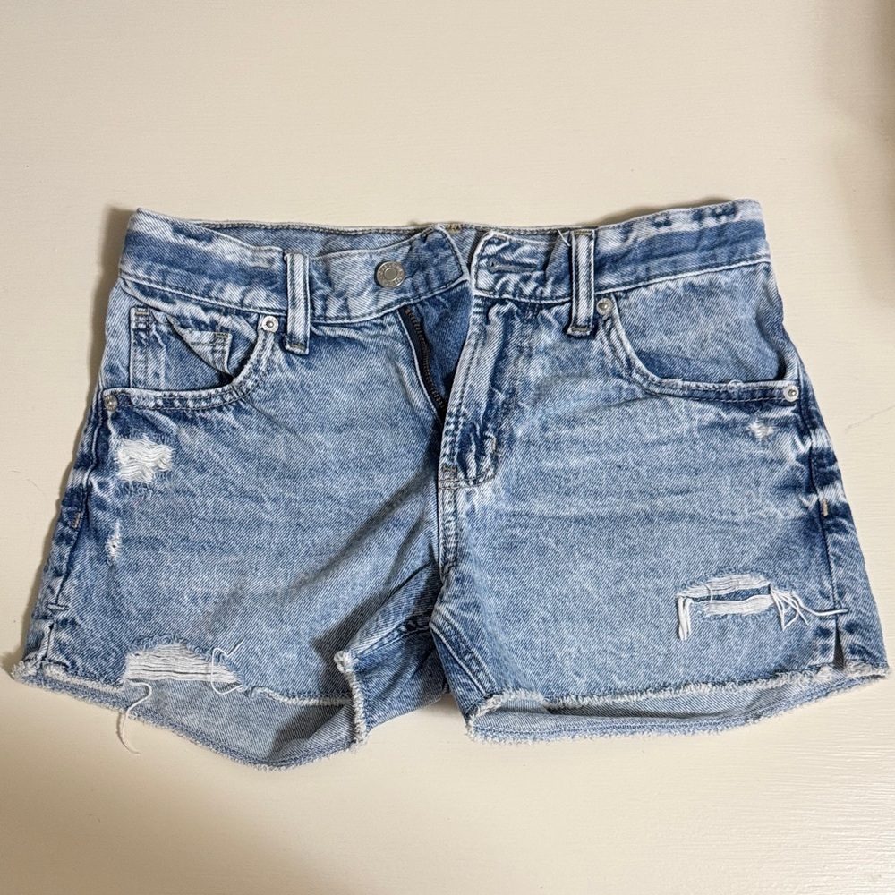 GAP Kids Blue Distressed Denim Shorts